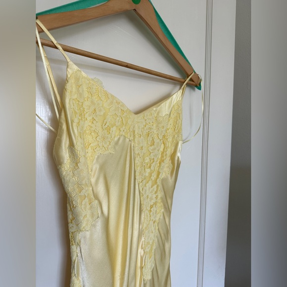 Yellow Silk Slip Dress Bardot - Picture 9 of 11